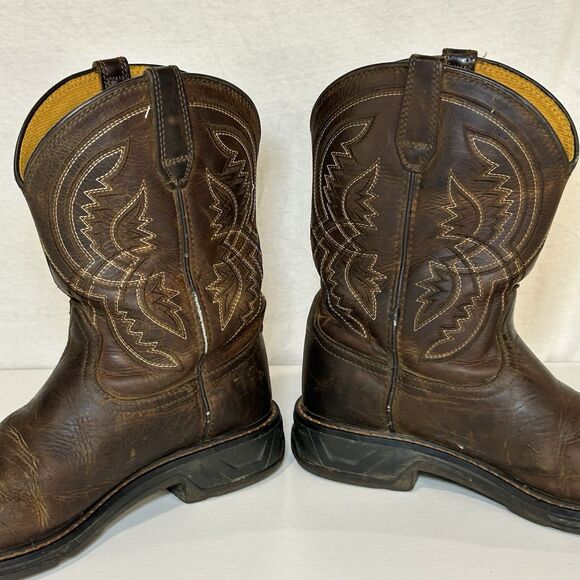 ARIAT WorkHog XT Coil Western Boots Dirt Roads Brown Pull On Youth Size 5 - Picture 3 of 8